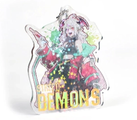 Custom Cold Foil Stamping Holographic Clear Acrylic Keychains