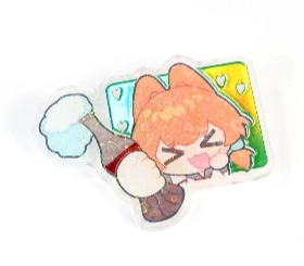 Custom Cold Foil Stamping Holographic Clear Acrylic Pins