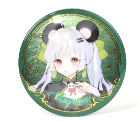 Custom Raised Foil Printing Cold Foil Stamping Glitter Holographic Button Pins