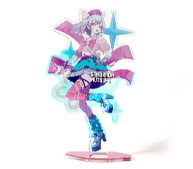 Custom Cold Foil Stamping Holographic Rainbow Acrylic Standees